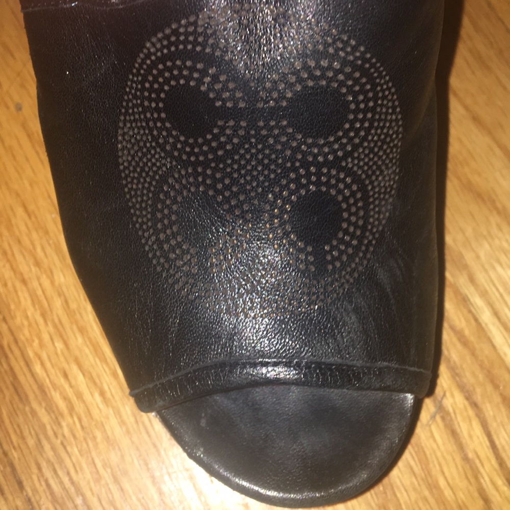 Coach Juday Black Open-Toe Wedges - Picture 6 of 6